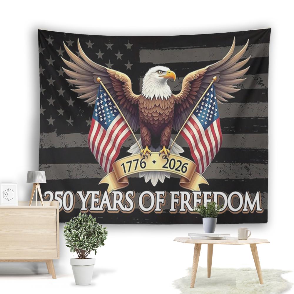 250th Anniversary Freedom Memorial American Flag 17762026 USA Bicentennial Patriotic Eagle Banner Flat Print Patriotic Wall 100X70CM