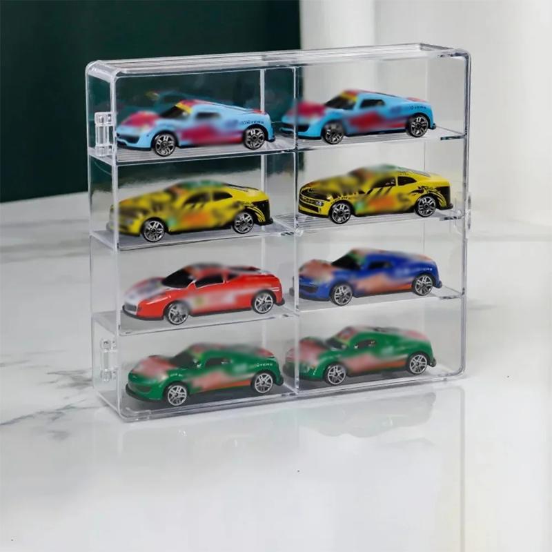 Acrylic Hot Wheels Car Display Case Transparent Stackable Compartment Storage Box Dustproof Desktop Decor For Car Collectors