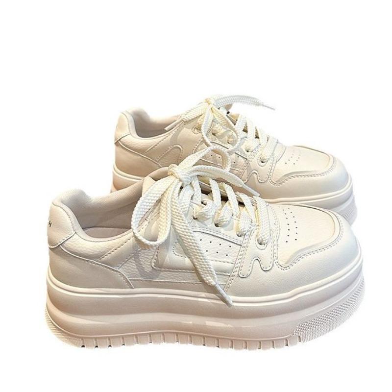 Thick-soled heightening women's shoes leather board shoes spring and summer new versatile little white shoes children's casual sports shoes