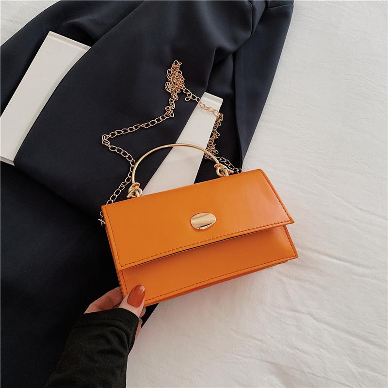 

Solid color simple texture small bag women s 2025 spring new versatile ins messenger bag foreign style solid color small square bag помаранчевий