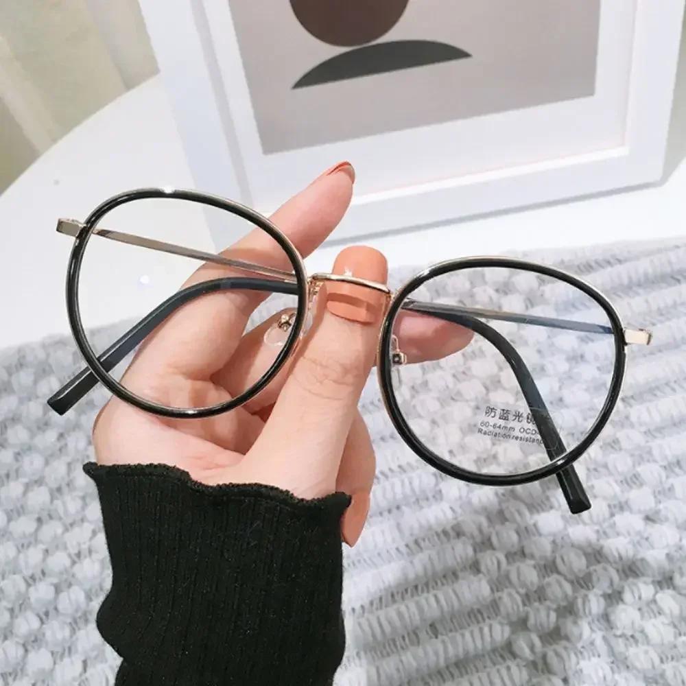 Vintage Classic Anti-Blue Light Glasses Oval Metal Frame Brand Designer Fashion Round Metal Optical Frames Computer Glasses