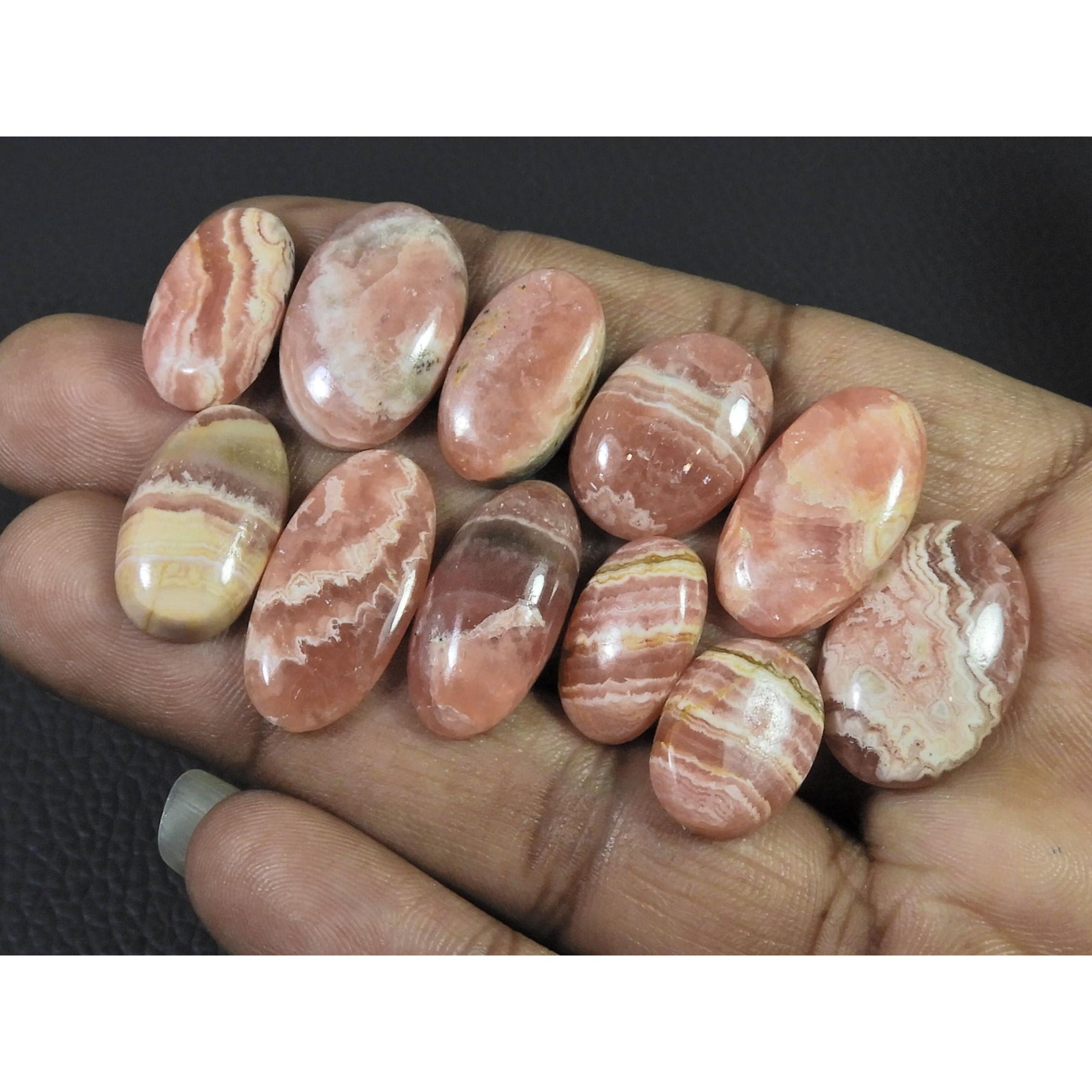 160Cts. Natural Pink Rhodochrosite Oval Cabochon Loose Gemstone 11Pcs Lot C-2316