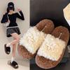 Fashion Curly Wool Slippers Women Lambs Fur Shoes Thicken Soled Platform Slides Ladies Woolen Pantufa Shearling Loafers Furry Shoes