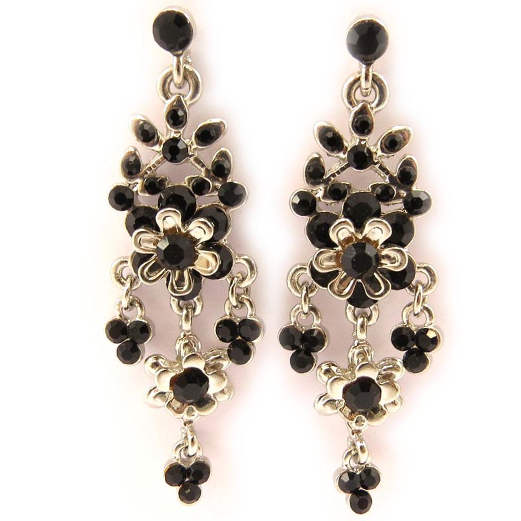 Les Trésors De Lily [E5873] - 'Diva' Designer Earrings black/Black