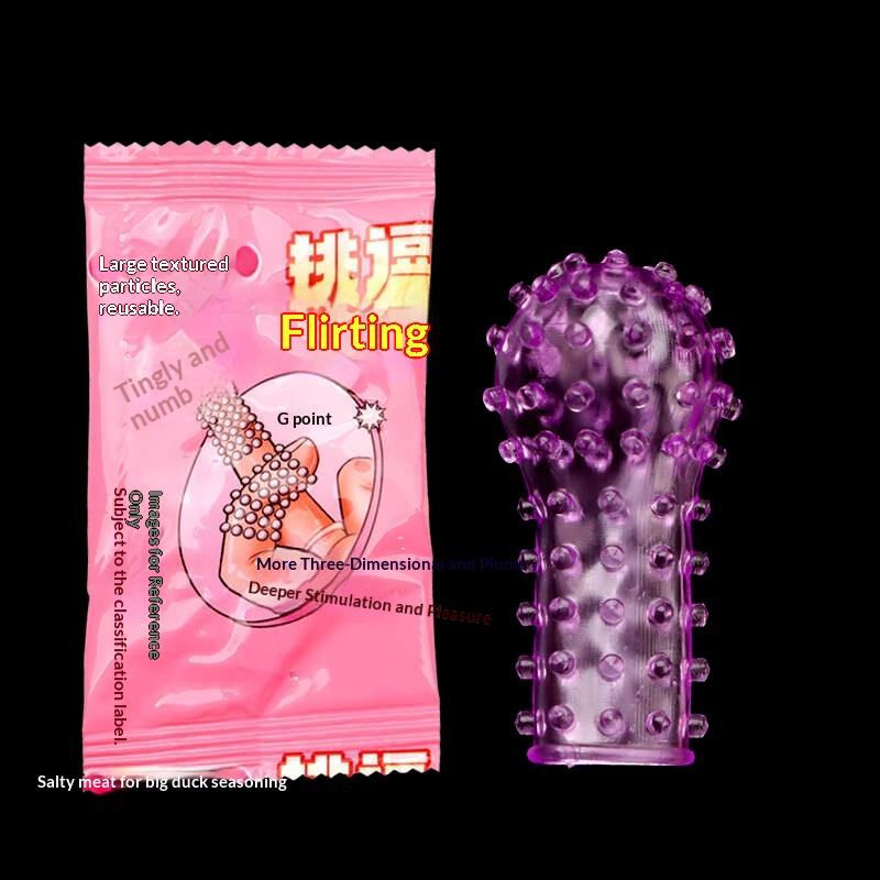 Finger Stimulators Spikes Flexible Textured Sex Toys Clit G-Spot Dotted Sleeve Clenched Masturbation Barbed Unisex