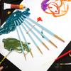 6Pcs Pointed Watercolor Hook Line Pen Set Nylon Hair Beginner Art Supplies Painting BrushMatte Blue
