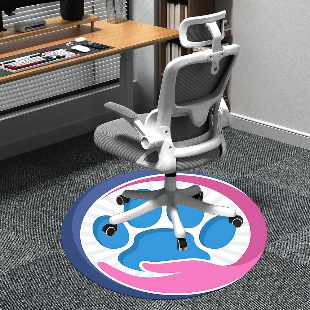 

1pc Paw Print Chair Carpet for Office, Non-slip, Soft and Durable Office Rug, Perfect for Office yy260131042 80cm by 80cm