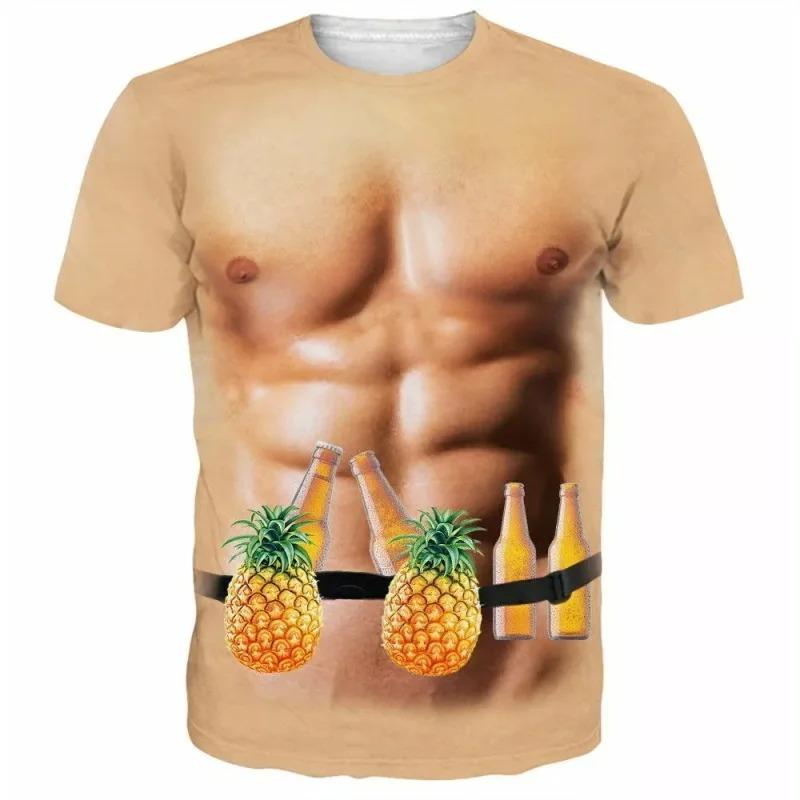 3D-Druck Lustiges Muskel-Grafik-T-Shirt für Männer Frauen Kurzarm Hässliche T-Shirts Kleidung Herren Neuheit Party Cosplay T-Shirts