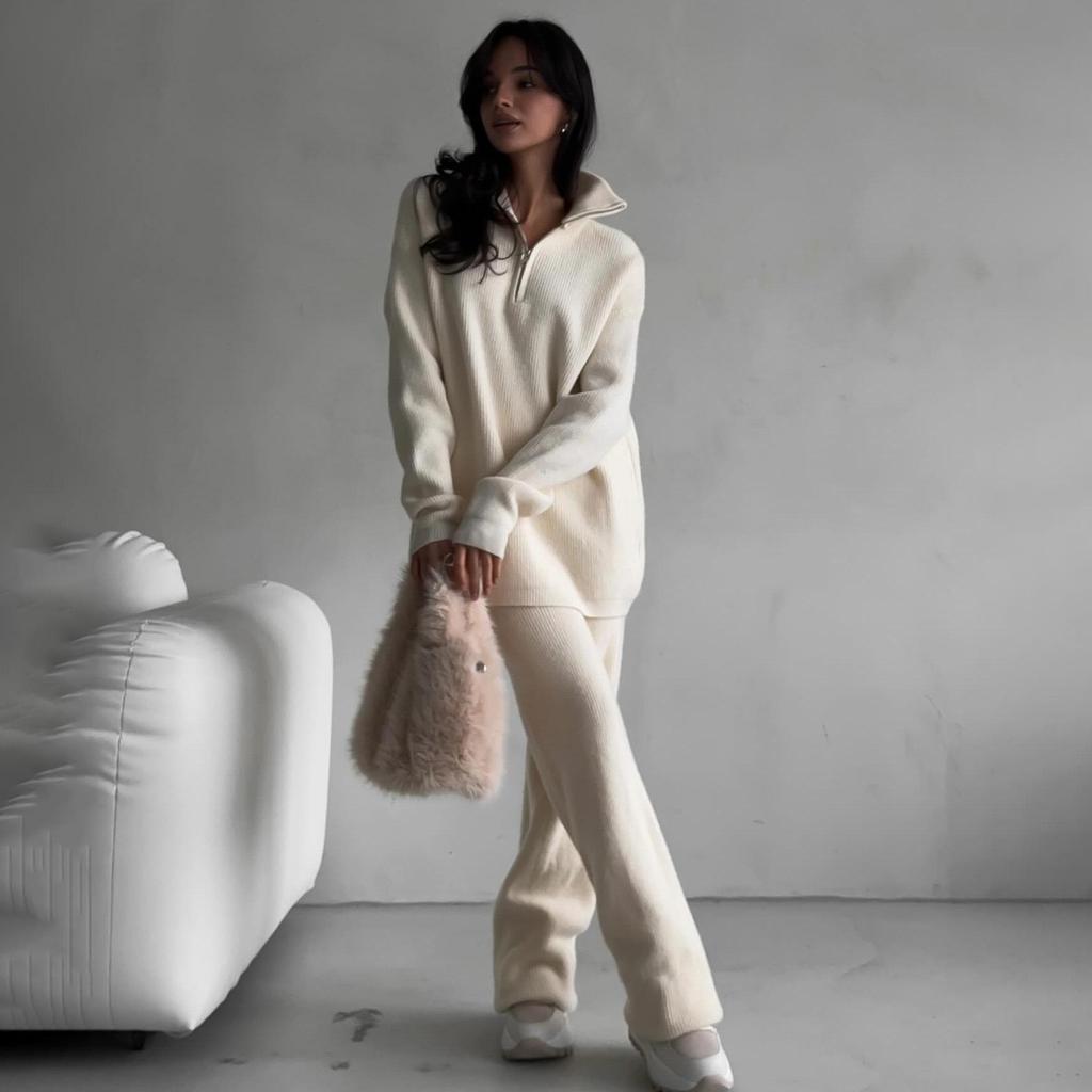 Women Solid Color Long Sleeve Hooded Hoodies Suit Autumn Winter Loose Top Wide Leg Pants