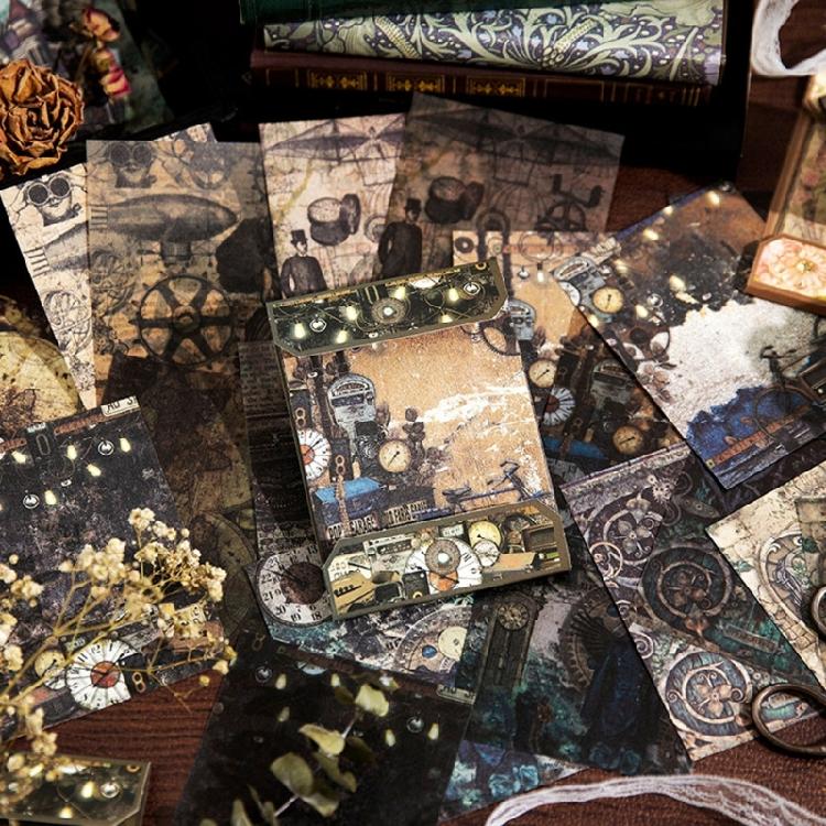 20 Sheets Retro Aesthetic Decorative Paper Scrapbooking Decoration Paper for Journal Notebook Photo Album and Art Craft