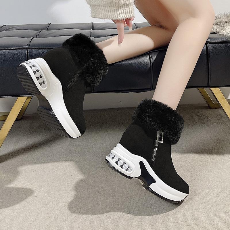 Snow Boots Women's Winter Short Tube  Keep Warm and Increase Height Cotton Boots