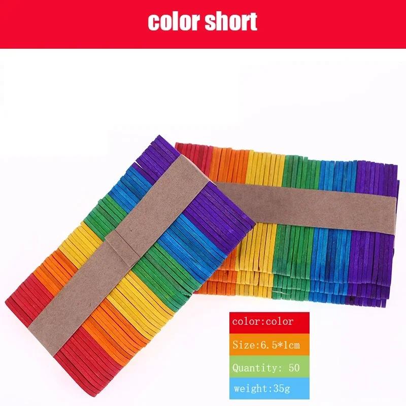 50PCS Eco-Friendly Wooden Ice Cream Stick Length 11.5&6.5CM Handwork Art Craft Ice Cream DIY Popsicle Sticks Kitchen Accessories