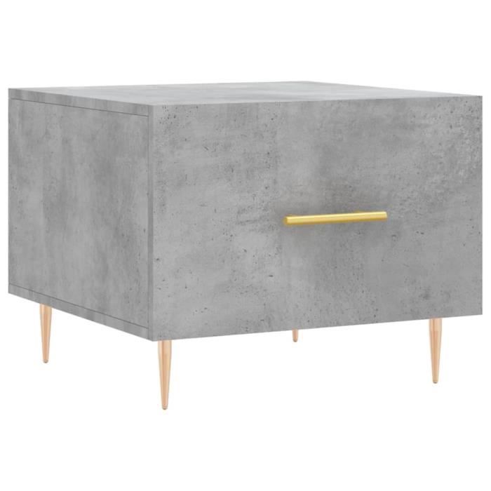 VidaXL Table basse gris béton 50x50x40 cm bois d'ingénierie 829372