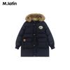 M.Latin Boys' Plush Collar Mid-Length Down Jacket