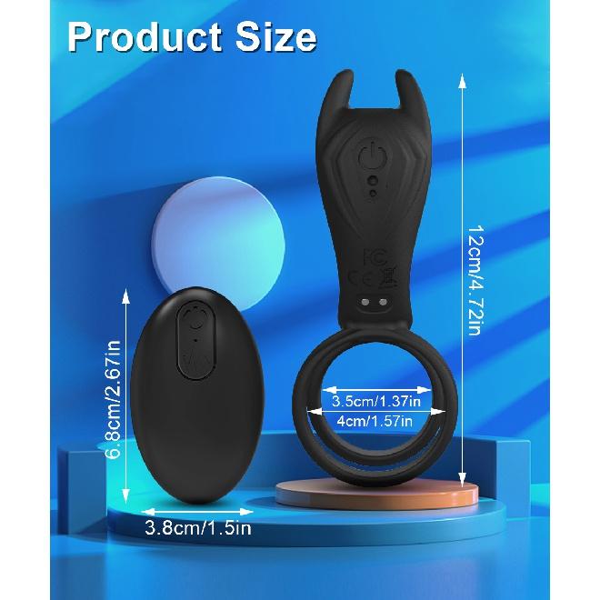 Vibrating Penis Ring with Remote Control for Men Couples Dual Cock Ring Delay Ejaculation Cockring Clit Stimulator Sex