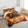 Lion Cub and Reflection Quote Bedding set (1 duvet cover, 2 pillowcases, duvet not included), Orange Safari Motivational Lion King Art Print