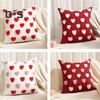 Valentines Day Throw Pillowcase 3D Heart Embroidery Short Plush Luster 45*45cm Hidden Zipper Closure Pillow Cover Bedroom Living Room Sofa Decoration