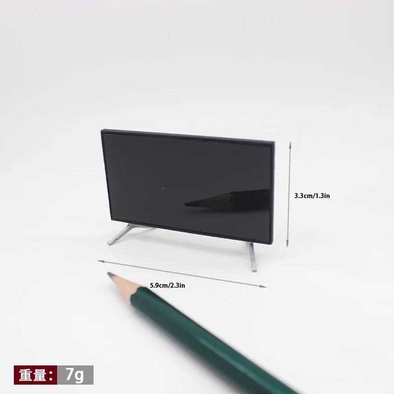 Miniatur-Fernseher im Maßstab 1:12 mit Ständer - Puppenhaus-Accessoire für Heimdekoration, realistisches Modell für DIY-Basteln und Geschenke, kleine Ornament