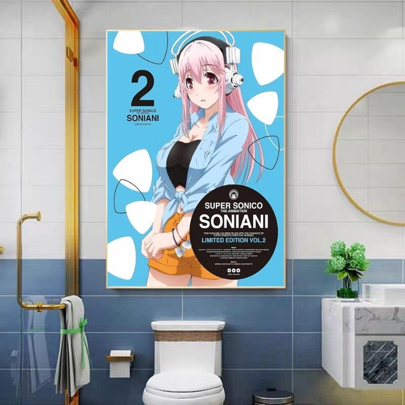Super Sonico Spiel Selbstklebendes Kunstposter Whitepaper Aufkleber DIY Zimmer Bar Café Wanddeko