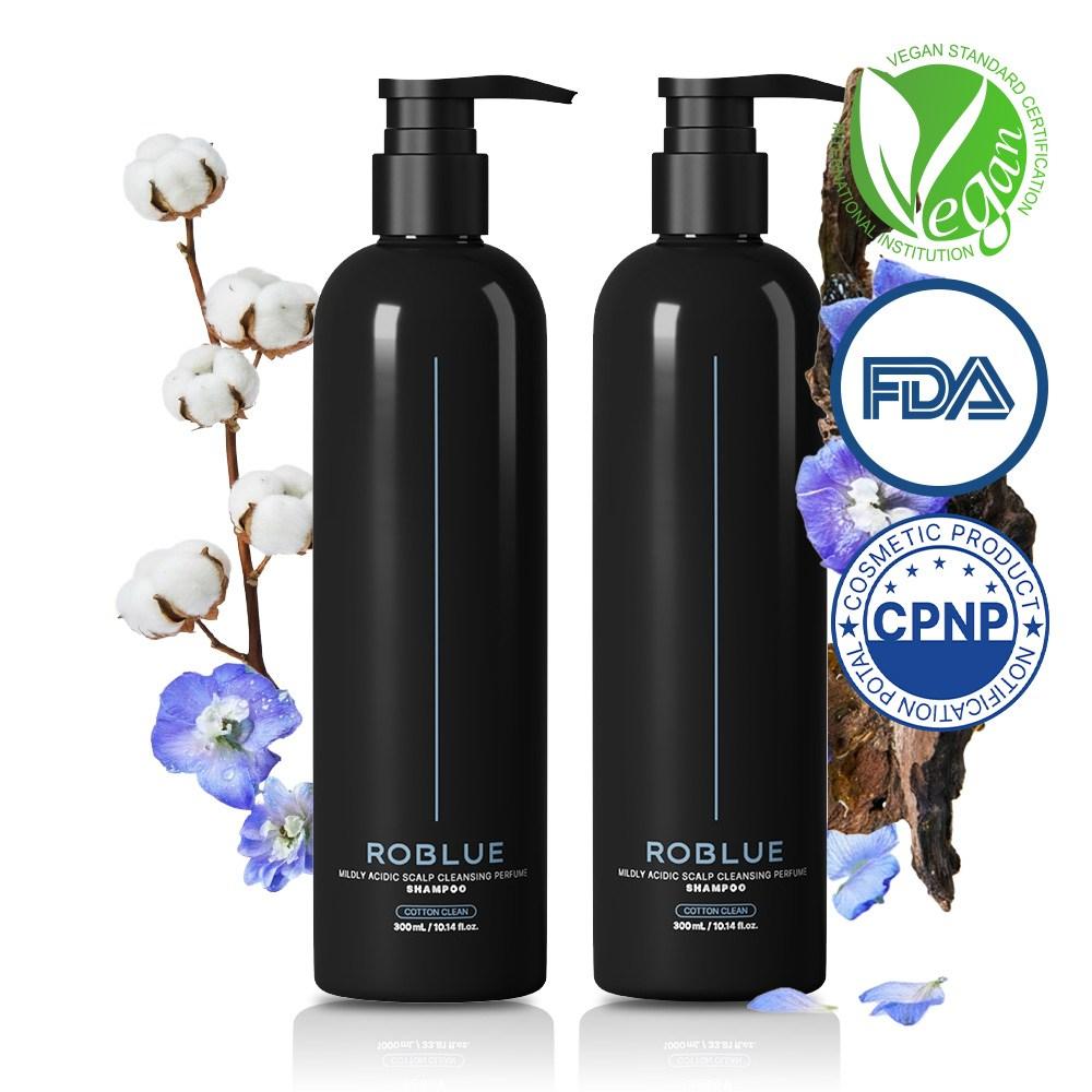 Loblu Women's Shampoo No. 1 Good Shampoo Dandruff Protein Shampoo Perfume Mildly Acidic Shampoo Clean Cotton Scent 300ml 2 pcs