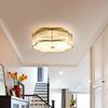 Led bedroom ceiling lamp post modern minimalist model room all copper lamps Hong Kong style light luxury study bedroom lamp