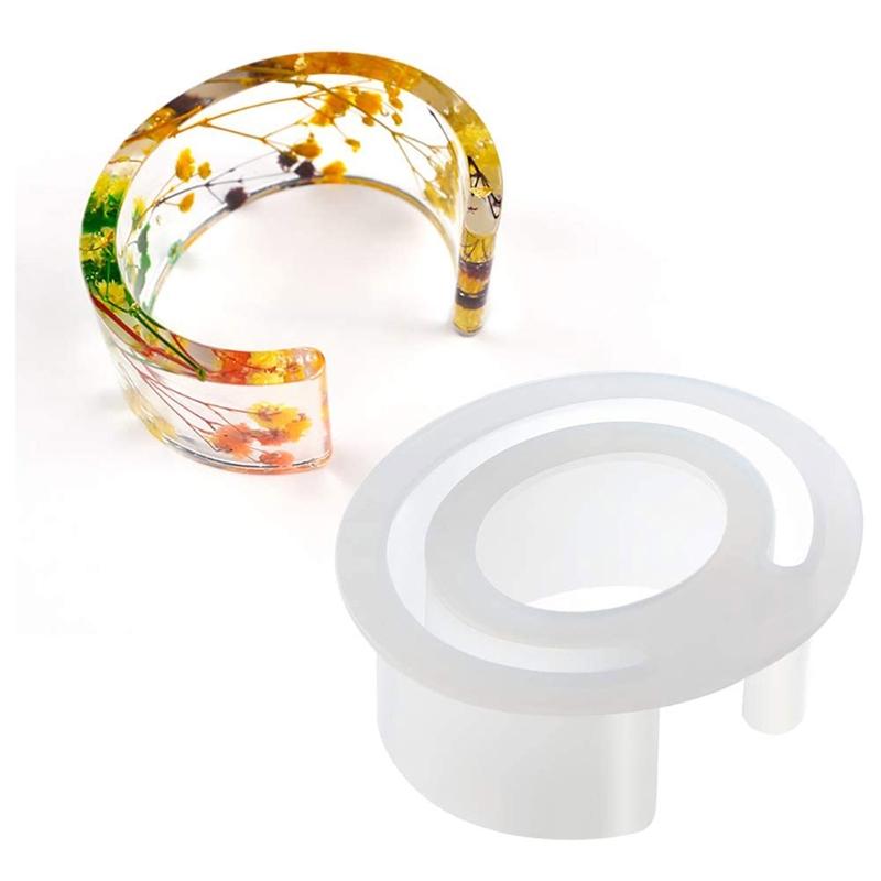 3 Sizes Resin Bracelet Molds Silicone Bangle Mold C Font DIY Open Cuff Bracelet Resin Casting Molds for Jewelry Making