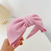 PROLY New Fashion Women's Hair Accessories Center Big Bowknot Headband Solid Color Turban Spring Headwear Hairband