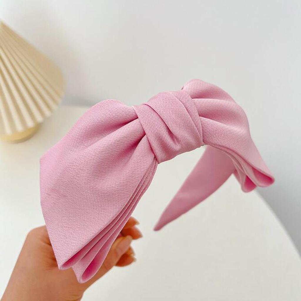 PROLY New Fashion Women's Hair Accessories Center Big Bowknot Headband Solid Color Turban Spring Headwear Hairband