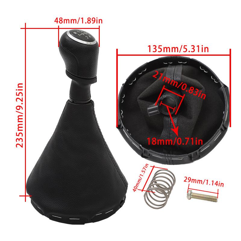 5/6 Speed Integrated Gear Shift Knob & Dust Boot for VW T5 T5.1 GP 2003-2011 - Van Transmission Lever, Durable Car Accessories