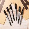 12-Piece Set: Small Double-Ended Oil-Based Marker Pens in Black, Red, and Blue for Student Art and Marking