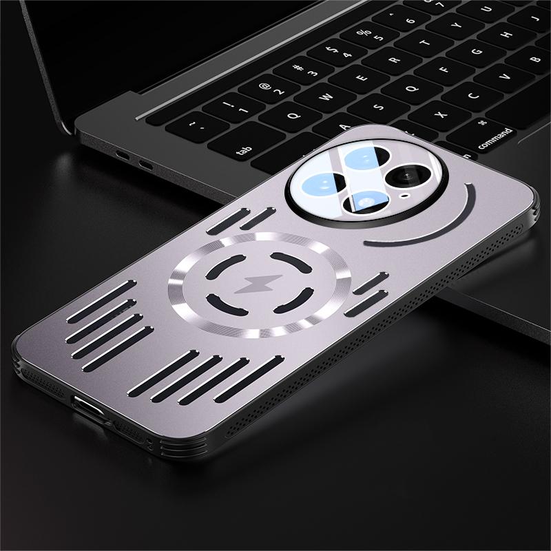 

Жесткий металлический чехол для отвода тепла с магнитной беспроводной зарядкой для OnePlus 13 13R 12 One Plus 13 Крутой защитный чехол на заднюю панель For Oneplus 12