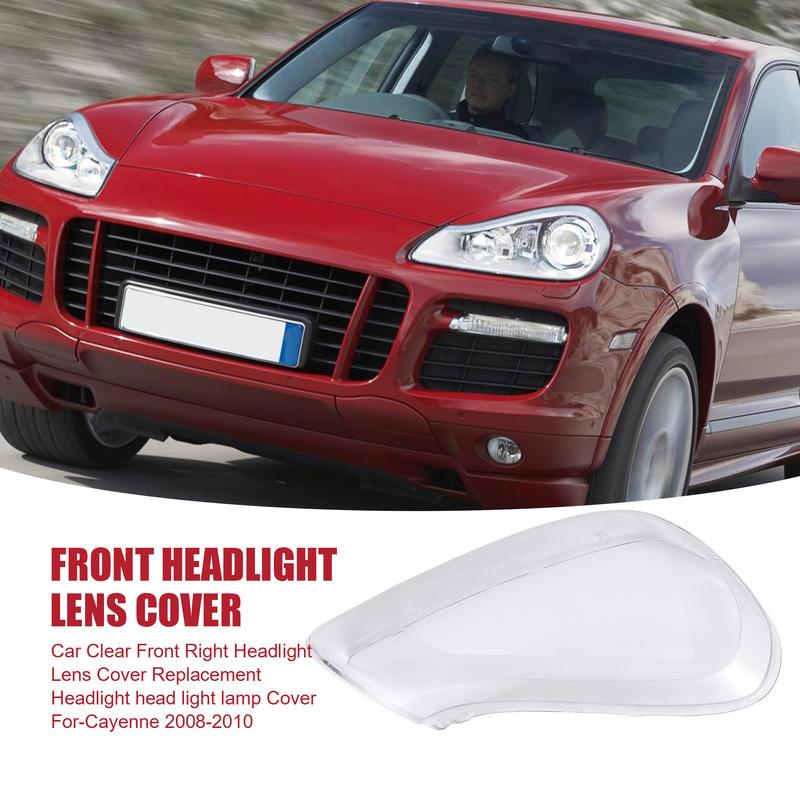 A28G-Car Clear Headlight Lens Cover Replacement Headlight Head Light Lamp Cover For-Porsche Cayenne 2008-2010
