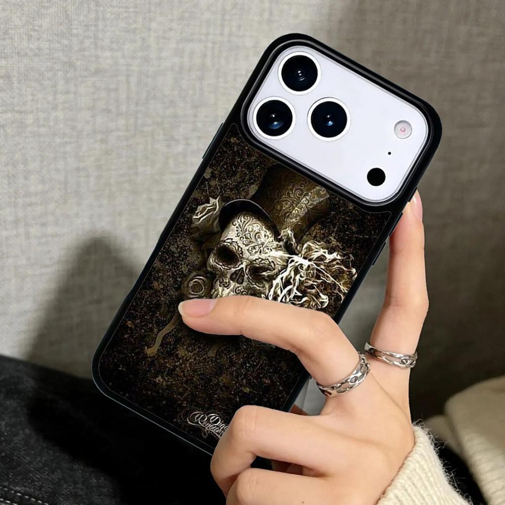 Capa Case for iPhone 17 Air 16 Pro Max 15 Plus 11 13 Mini 14 12 Back Phone Cover calaveras floral sugar skull