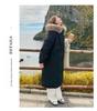 Autumn and Winter Women's Large Size Coat Hooded Fur Collar Horn Buckle Loose Casual Thickened Windproof Women's Jacket