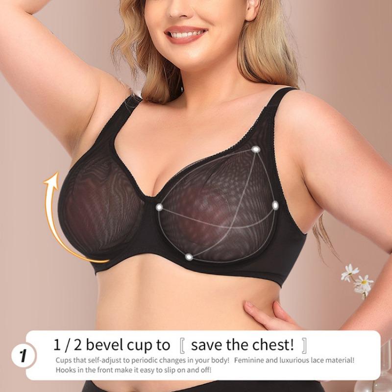 Soutien-gorge sexy européen et américain ultra-fin transparent grande taille sous-vêtement