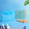 A4 Thickened Transparent Snap Button Document Bag - Waterproof, Large Capacity, Colored Twill Storage.