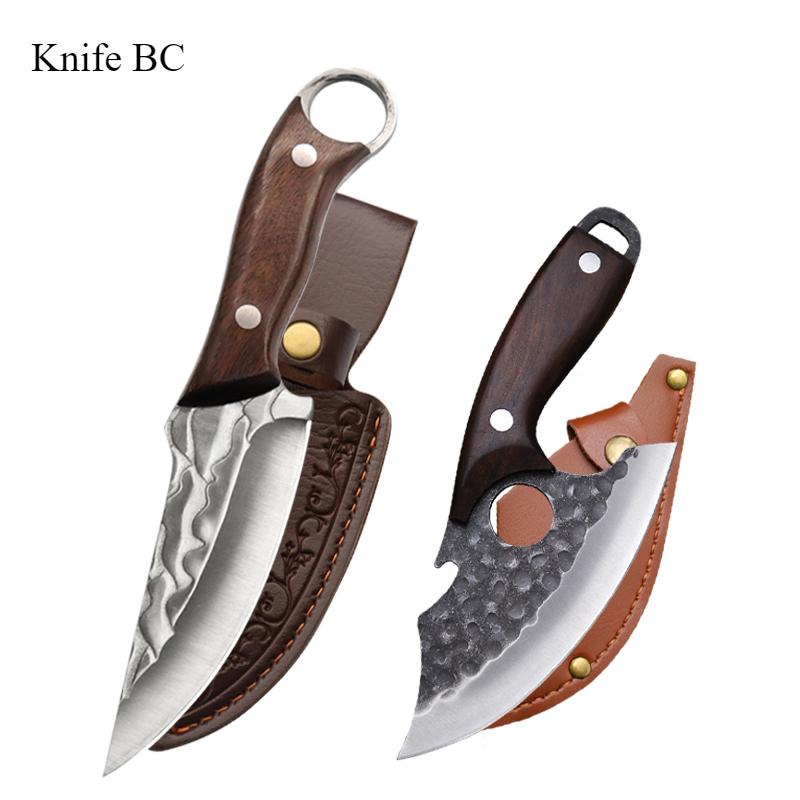 Three-piece Slaughter Knife Boning Knife Hammer Carving Knife Hand-forged Multi-function Cutlass Professional Chef's Knife