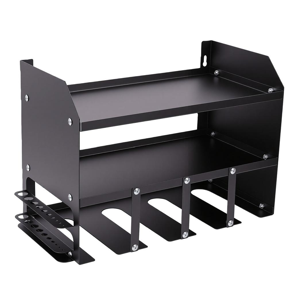 Wall Mount Power Tool Organizer Heavy Duty Metal Garage Tool Storage Rack for Workshop Auto Repair Shop