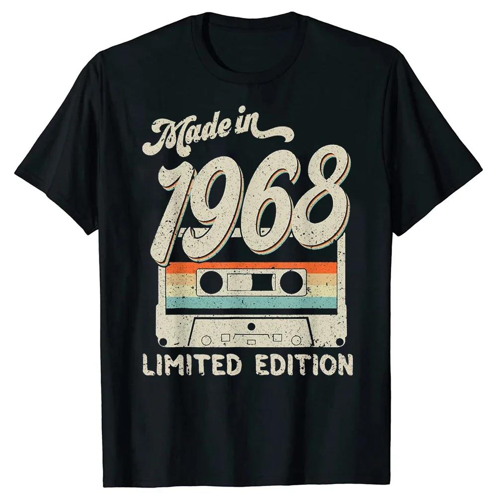 Made in 1968 Classic Limited Edition Birthday Cassette T-shirt Men's Women's Harajuku Street Vintage Street Cotton Tee Tops