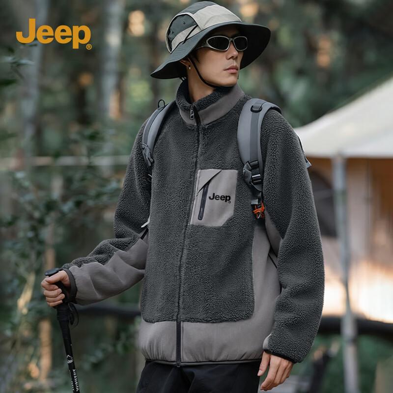 

JEEP Men s Winter Heavyweight Granular Fleece Stand-Collar Jacket 2XL