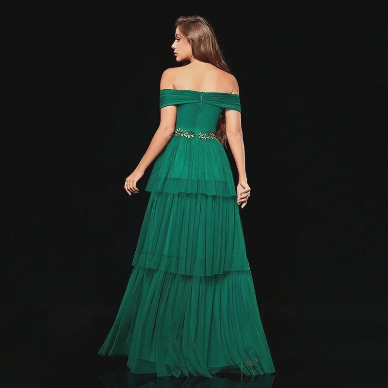 Elegant Mesh Tube Top Evening Dress - New French Style Celebrity Design