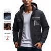 Plus Size Men's Outdoor Windbreaker with Detachable Hood - Autumn/Winter Jacket