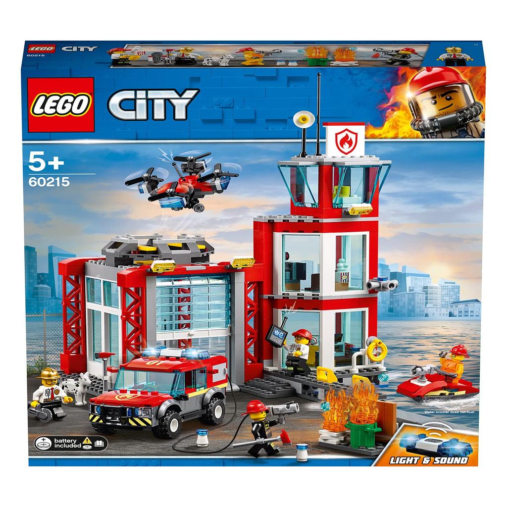 LEGO City Fire Station 60215 Building Blocks Toy for Boys and Cars