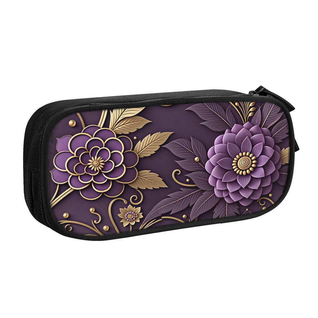 Kawaii Fashion Trend 3D Flowers Pencil Cases for Girls Boys Luxury High 3D Floral Large Storage Pen Box Bag School Supplies