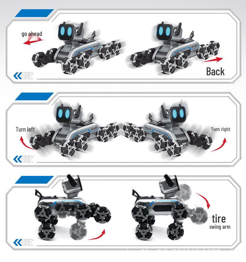 Remote Control Stunt Dog: Eight-Wheel Children's Electric Robot with Inductive Features