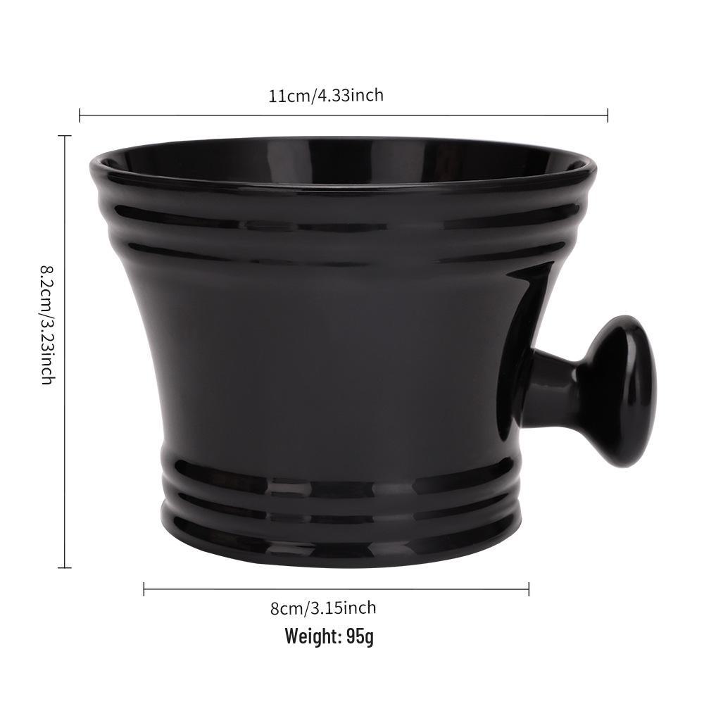 Men's Shaving Set: Large Plastic Bowl with Brush for Beard Cleaning.