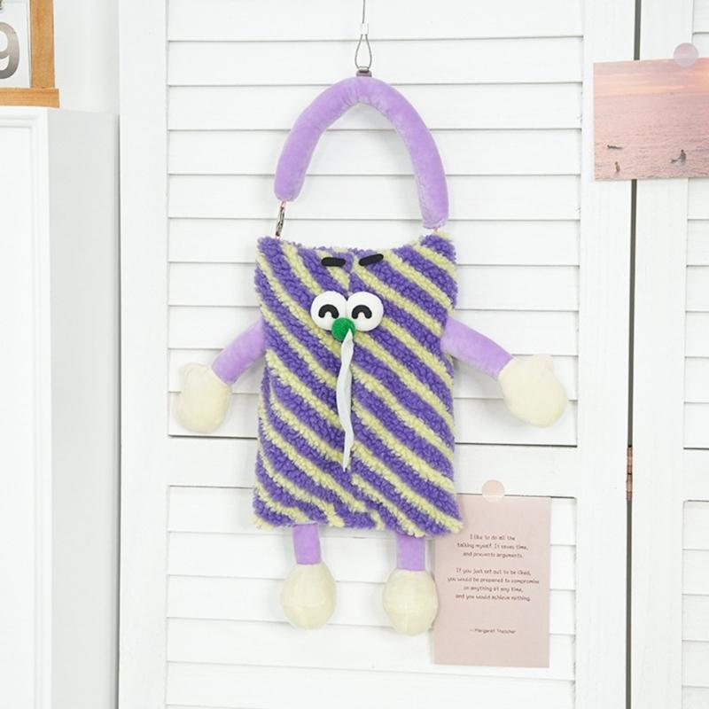 Stylish Tissue Wrap Storage Bag with Elegant Charm Cartoon Convenient Pocket Tissue Holder for Household Everyday Use