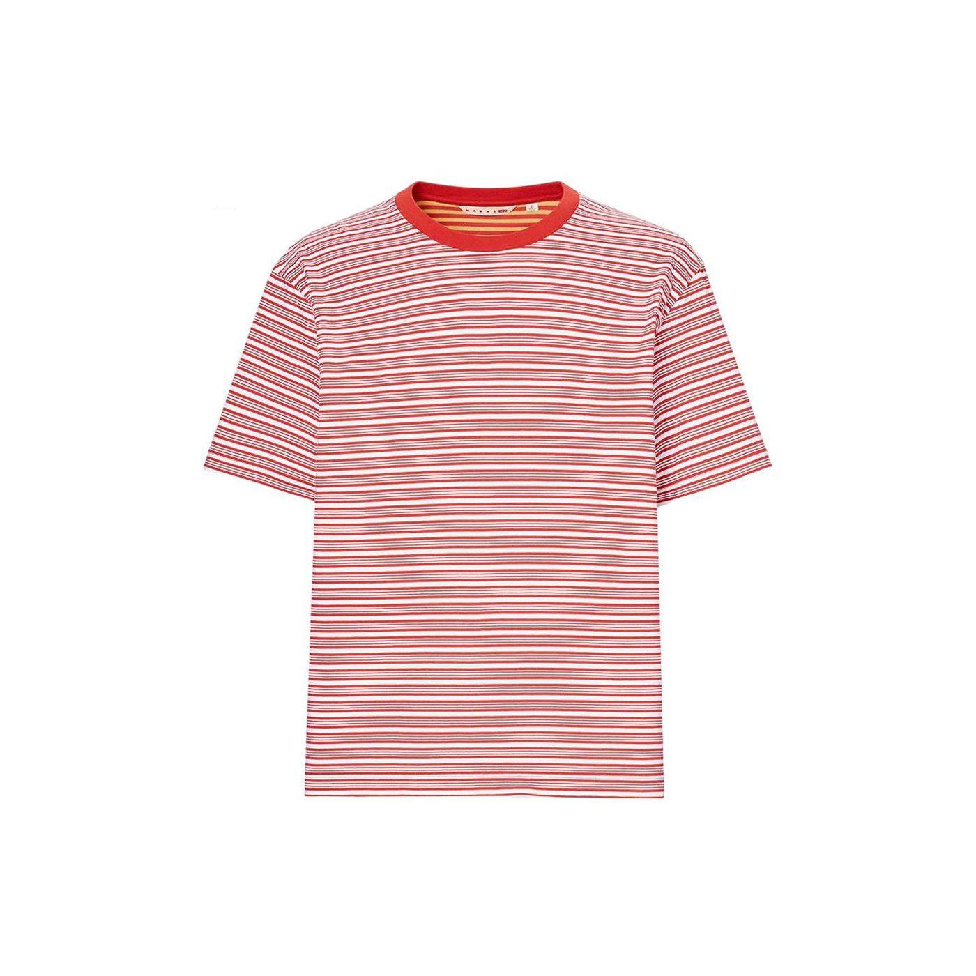 Uniqlo x MARNI Футболка в полоску с круглым вырезом (Азия) Красный Унисекс Уличная одежда 449634-15 L