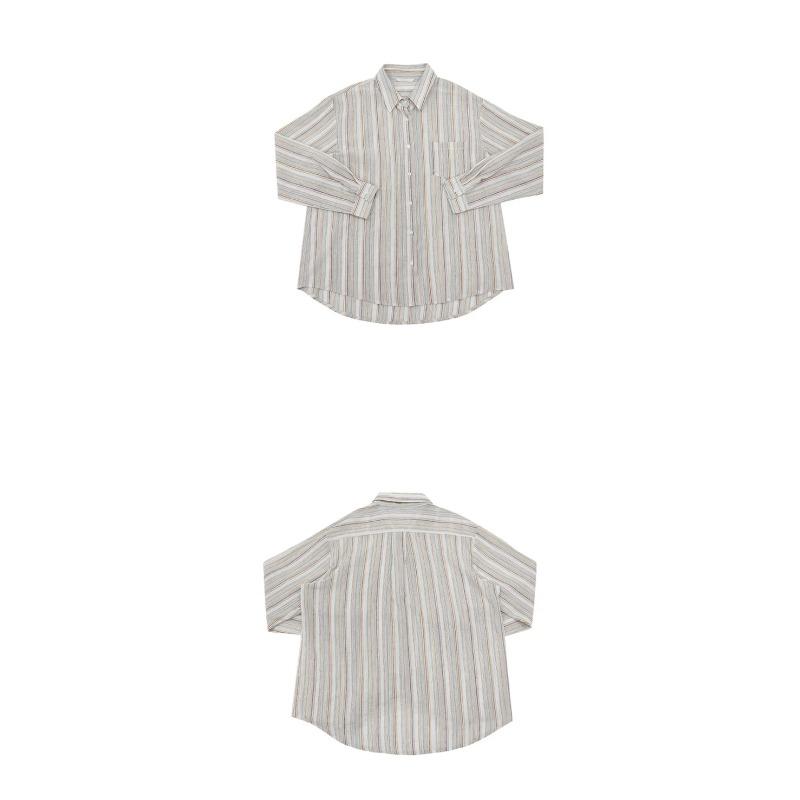 Vintage Gestreifte Hemden Damen Koreanische Mode Schlicht Langarm Umlegekragen Bluse Büro Dame Lässig Locker Dünne Oberteile