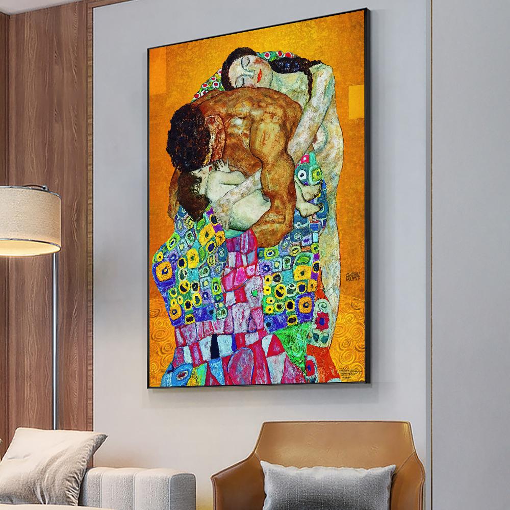 Modern Abstract Classic Gustav Klimt Family Painting On Canvas Posters And Prints Wall Art Picture For Living Room Cuadros Decor